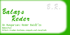 balazs reder business card